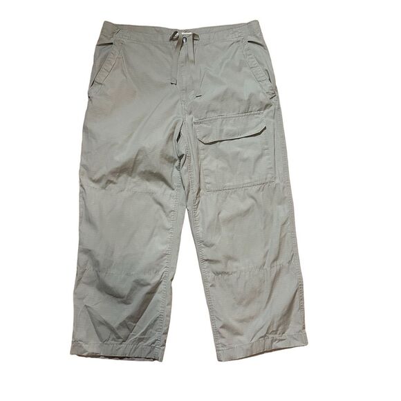 J. Crew Women’s Tan Cargo Pants Size 32 Utility Lightweight Drawstring Waist - Picture 1 of 7